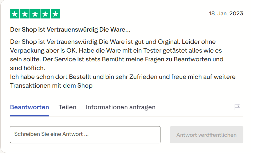 Pharmax customer review on Trustpilot