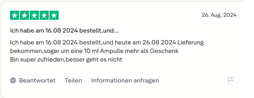 Pharmax customer review on Trustpilot