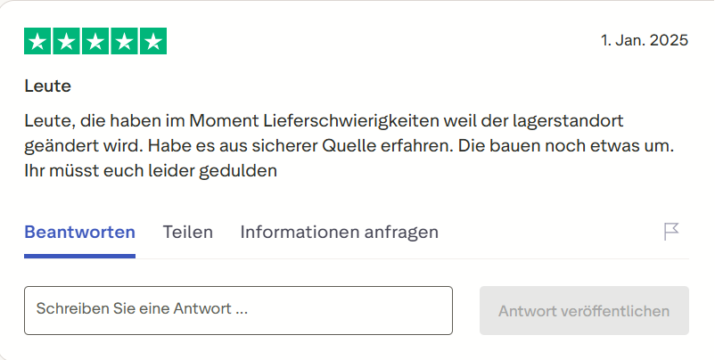 Pharmax customer review on Trustpilot