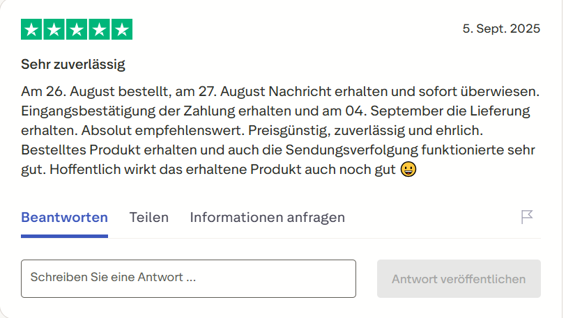 Pharmax customer review on Trustpilot
